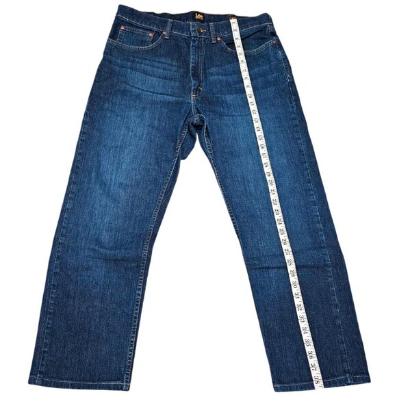 Lee Premium Select Regular Fit Mens Jeans Size 36X34 Dark Blue Denim - Picture 9 of 13